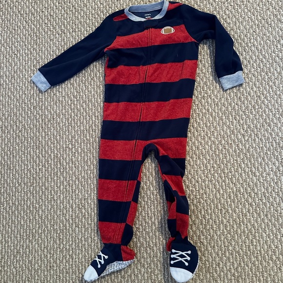 Carters 3T fleece football footies pajamas - Picture 1 of 1